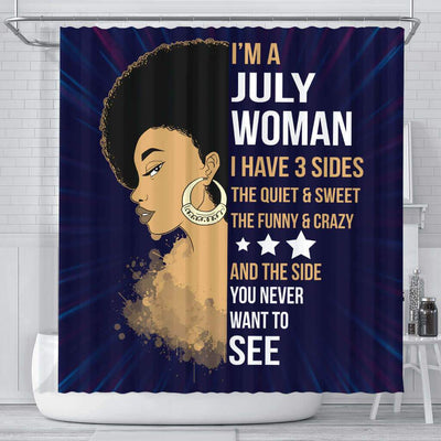 BigProStore Awesome Afro Girl I'm A July Woman Black African American Shower Curtains Afrocentric Style Designs BPS023 Small (165x180cm | 65x72in) Shower Curtain