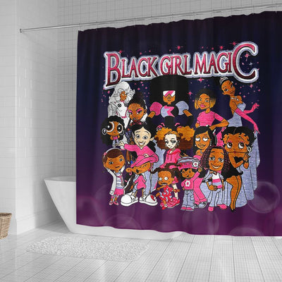 BigProStore Awesome Black Girl Magic Cartoon Afro Girls African American Print Shower Curtains African Style Designs BPS079 Small (165x180cm | 65x72in) Shower Curtain