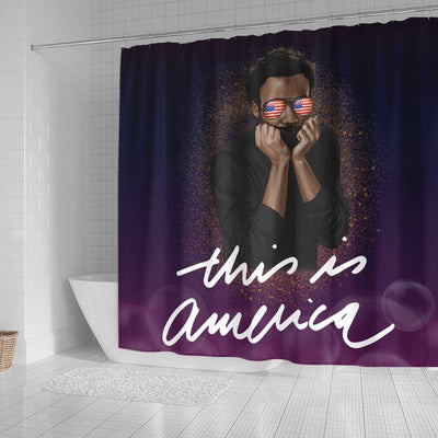 BigProStore Awesome Funny This Is America Childish Gambino African American Bathroom Shower Curtains Afro Bathroom Decor BPS122 Small (165x180cm | 65x72in) Shower Curtain