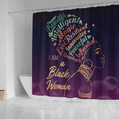 BigProStore Awesome I Am A Black Woman Beautiful Intelligent Magic Black African American Shower Curtains African Bathroom Decor BPS125 Small (165x180cm | 65x72in) Shower Curtain