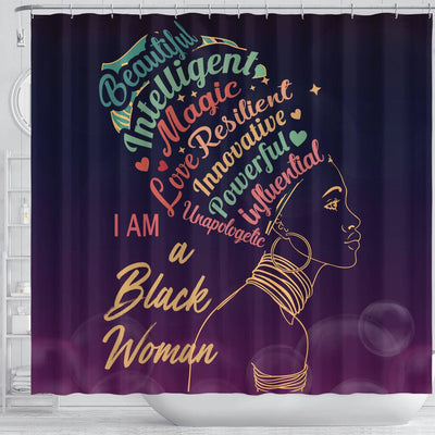 BigProStore Awesome I Am A Black Woman Beautiful Intelligent Magic Black African American Shower Curtains African Bathroom Decor BPS125 Shower Curtain