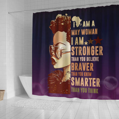 BigProStore Awesome I Am A May Woman Afro Girl Black History Shower Curtains Afrocentric Bathroom Accessories BPS128 Small (165x180cm | 65x72in) Shower Curtain