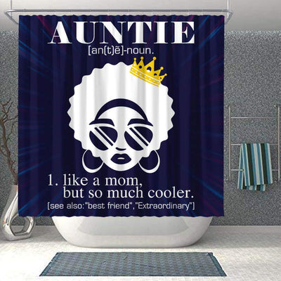 BigProStore Awesome Natural Hair Auntie Like A Mom But So Much Cooler African American Art Shower Curtains African Bathroom Accessories BPS181 Shower Curtain
