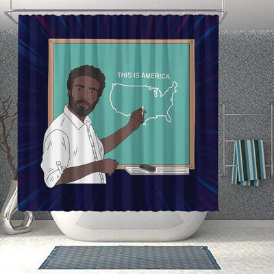 BigProStore Awesome This Is America Pro Black Shower Curtains African American Afrocentric Bathroom Accessories BPS228 Shower Curtain