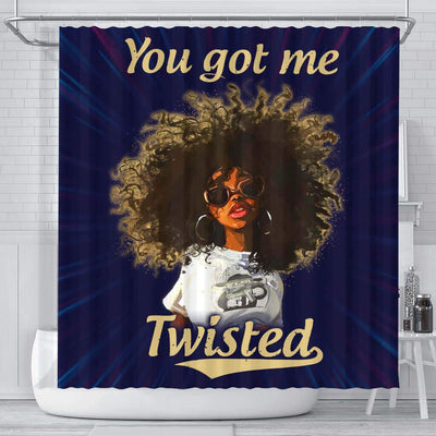 BigProStore Awesome You Got Me Twisted Afro Girl Afro American Shower Curtains Afro Bathroom Decor BPS242 Small (165x180cm | 65x72in) Shower Curtain