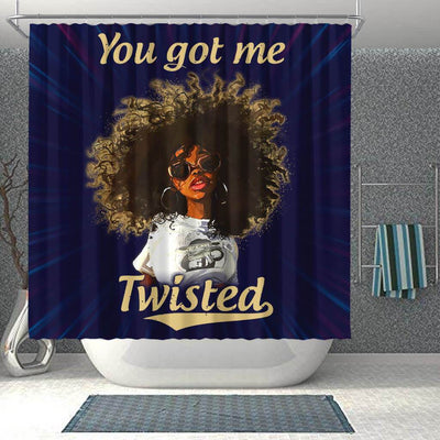 BigProStore Awesome You Got Me Twisted Afro Girl Afro American Shower Curtains Afro Bathroom Decor BPS242 Shower Curtain