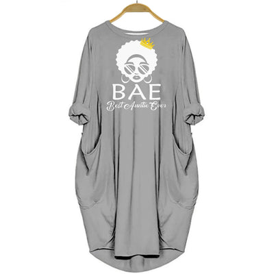 African American Dresses BAE Best Auntie Ever Long Sleeve Dress Black Women Shirt Summer Dress Afrocentric Clothing Black History Gift Ideas
