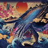 BigProStore Astrology Tapestry Blue Whale Wall Hanging Decor Tarot Tapestry