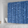 BigProStore Shower Curtain Decor Brick Black Marble Amp Blue Marble Shower Curtain Home Bath Decor Herringbone Shower Curtain / Small (165x180cm | 65x72in) Herringbone Shower Curtain
