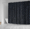 BigProStore Bathroom Curtain Brick Black Marble Amp Blue Stone Shower Curtain Bathroom Accessories Herringbone Shower Curtain / Small (165x180cm | 65x72in) Herringbone Shower Curtain
