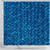 BigProStore Herringbone Bath Curtain Brick Black Marble Amp Deep Blue Wat Shower Curtain Bathroom Decor Herringbone Shower Curtain