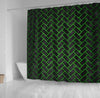BigProStore Herringbone Bath Curtain Brick Black Marble Amp Green Brushed Shower Curtain Bathroom Curtains Herringbone Shower Curtain / Small (165x180cm | 65x72in) Herringbone Shower Curtain
