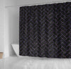 BigProStore Shower Curtain Decor Brick Black Marble Amp Purple Marble Shower Curtain Bathroom Wall Decor Ideas Herringbone Shower Curtain / Small (165x180cm | 65x72in) Herringbone Shower Curtain