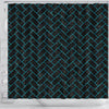 BigProStore Bathroom Curtain Brick Black Marble Amp Turquoise Mar Shower Curtain Bathroom Herringbone Shower Curtain