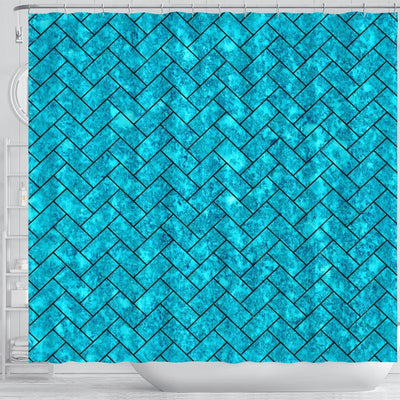 BigProStore Bathroom Curtain Brick Black Marble Amp Turquoise Mar Shower Curtain Bathroom Wall Decor Ideas Herringbone Shower Curtain