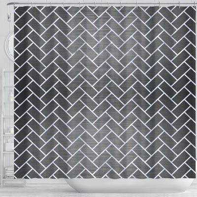 BigProStore Herringbone Shower Curtain Decor Brick White Marble Amp Gray Brushed Shower Curtain Small Bathroom Decor Ideas Herringbone Shower Curtain