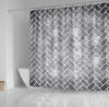 BigProStore Herringbone Bathroom Curtain Brick White Marble Amp Gray Metal 2 Shower Curtain Bathroom Herringbone Shower Curtain / Small (165x180cm | 65x72in) Herringbone Shower Curtain