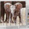 BigProStore Elephant Art Shower Curtain Baby Elephant Cute African Elephant With Mom Bathroom Accessories Set Shower Curtain / Small (165x180cm | 65x72in) Shower Curtain