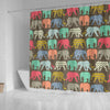 BigProStore Shower Curtains Elephant Baby Elephants And Flamingos Dark Small Bathroom Decor Ideas Shower Curtain