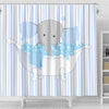 BigProStore Shower Curtains Elephant Baby Or Childs Room Elephant Small Bathroom Decor Ideas Shower Curtain / Small (165x180cm | 65x72in) Shower Curtain