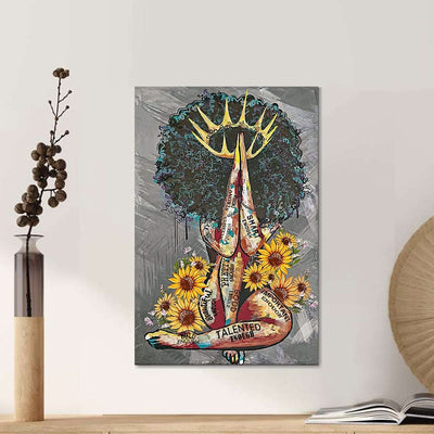 BigProStore Canvas Prints Back Girl Queen Sunflower Home Decor Canvas Canvas