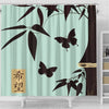 BigProStore Bamboo Bathroom Sets Fabulous Bamboo Butterflies Brown Shower Curtain Bathroom Decor Sets Shower Curtain / Small (165x180cm | 65x72in) Shower Curtain
