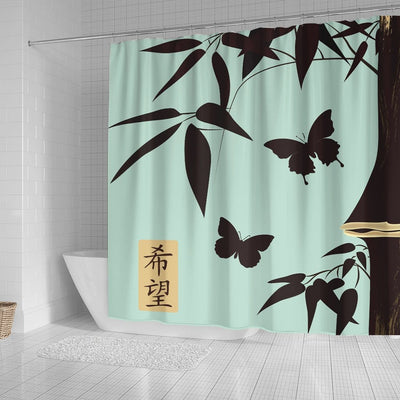 BigProStore Bamboo Bathroom Sets Fabulous Bamboo Butterflies Brown Shower Curtain Bathroom Decor Sets Shower Curtain