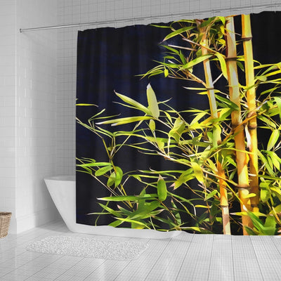 BigProStore Bamboo Decor Bathroom Sets Beautiful Bamboo On Black Shower Curtain Fantasy Fabric Bath Bathroom Sets Shower Curtain