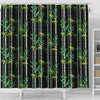 BigProStore Bamboo Decor Bathroom Sets Amazing Bamboo Pattern On Black Background Shower Curtain Bathroom Decor Sets Shower Curtain / Small (165x180cm | 65x72in) Shower Curtain