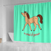 BigProStore Strong Animal Shower Curtain Marvellous Be Proud Of Yourself Shower Curtain Extra Long Bathroom Sets Horse Shower Curtain / Small (165x180cm | 65x72in) Horse Shower Curtain