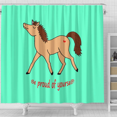 BigProStore Strong Animal Shower Curtain Marvellous Be Proud Of Yourself Shower Curtain Extra Long Bathroom Sets Horse Shower Curtain