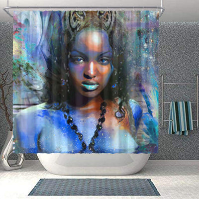 BigProStore Beautiful African American Black Art Shower Curtain Afro Lady Bathroom Accessories BPS0193 Small (165x180cm | 65x72in) Shower Curtain