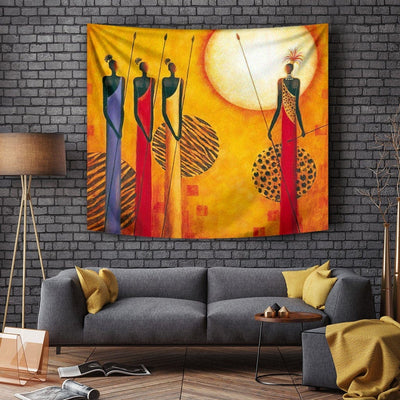 BigProStore Afrocentric Tapestry Wall Hanging Pretty Girl With Afro Melanin Afro Girl African Themed Wall Tapestry / S (51"x60" / 130x150cm) Tapestry