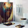 BigProStore Beautiful African Print Black Queen Shower Curtain Bathroom Set 4pcs Modern African Bathroom Accessories BPS3997 Standard (180x180cm | 72x72in) Bathroom Sets