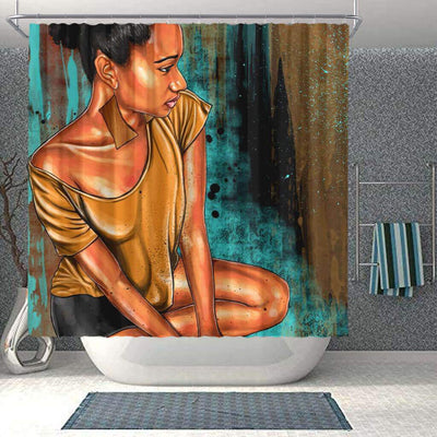 BigProStore Beautiful African Print Shower Curtains African Girl Bathroom Decor Idea BPS0117 Small (165x180cm | 65x72in) Shower Curtain