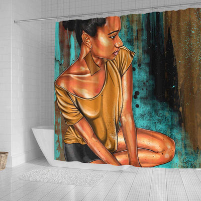 BigProStore Beautiful African Print Shower Curtains African Girl Bathroom Decor Idea BPS0117 Shower Curtain