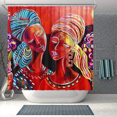 BigProStore Beautiful African Print Shower Curtains African Lady Bathroom Accessories BPS0006 Small (165x180cm | 65x72in) Shower Curtain