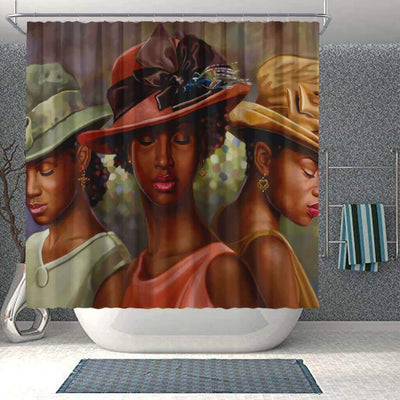 BigProStore Beautiful African Print Shower Curtains Black Girl Bathroom Decor BPS0222 Small (165x180cm | 65x72in) Shower Curtain