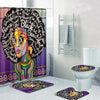 BigProStore Beautiful African Style Black Queen Shower Curtain Set 4pcs Cool Afrocentric Bathroom Decor BPS4085 Standard (180x180cm | 72x72in) Bathroom Sets