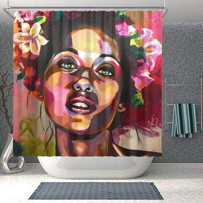 BigProStore Beautiful African Style Shower Curtain Melanin Woman Bathroom Decor Accessories BPS0109 Small (165x180cm | 65x72in) Shower Curtain