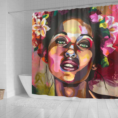 BigProStore Beautiful African Style Shower Curtain Melanin Woman Bathroom Decor Accessories BPS0109 Shower Curtain
