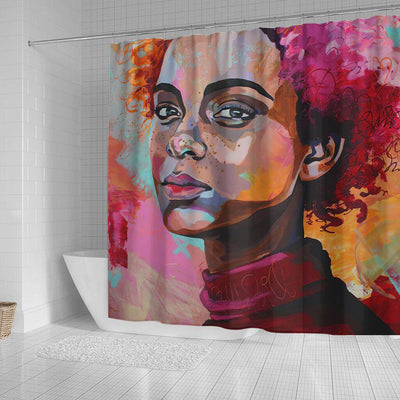 BigProStore Beautiful Afro American Shower Curtains African Girl Bathroom Decor BPS0031 Shower Curtain