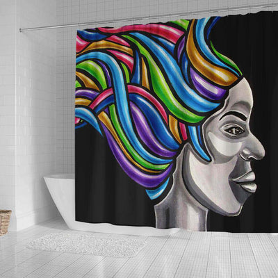 BigProStore Beautiful Afro American Shower Curtains Black Queen Bathroom Accessories BPS0254 Shower Curtain