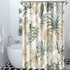 BigProStore Palm Print Shower Curtain Beige Green Palm Leaves Sage Hibiscus Flower Polyester Shower Curtain Waterproof Home Bath Decor 3 Sizes Palm Tree Shower Curtain