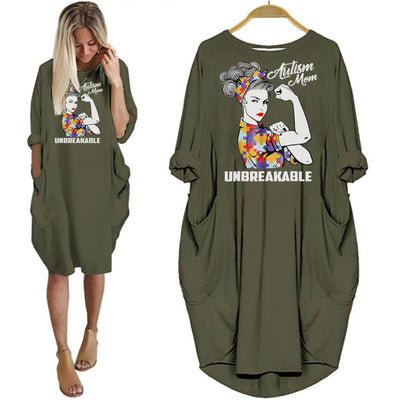 Autism Mom Shirt Unbreakable Autism Awareness Puzzle Women Dress Design