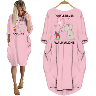Autism Mom Shirt You'll Never Wall Alone Mom And Son Autism Awareness Puzzle Elephant