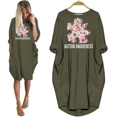 Autism Shirts Autism Awareness Puzzle Flower Women Dress Designs