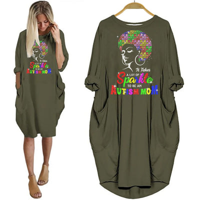 Autism Shirts It Takes A Lot Of Sparkle To Be An Autism Mom Women Dress