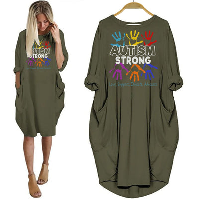Autism Strong Shirts Love Support Educate Advocate Women Dress Design