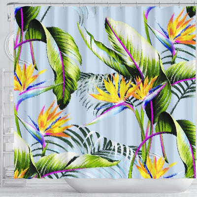 BigProStore Bathroom Curtain Bird Of Paradise Palm Leaves Tropical Accent Shower Curtain Bathroom Decor Hawaii Shower Curtain / Small (165x180cm | 65x72in) Hawaii Shower Curtain